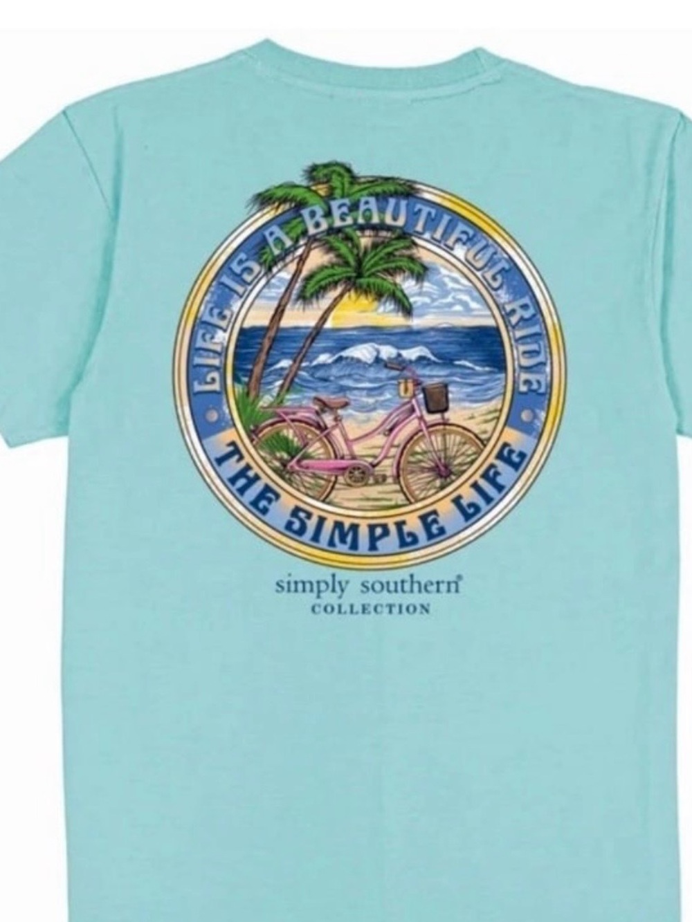 New Simply Southern Bicycle Summer Beach Life is a Journey Summer Shirt Large